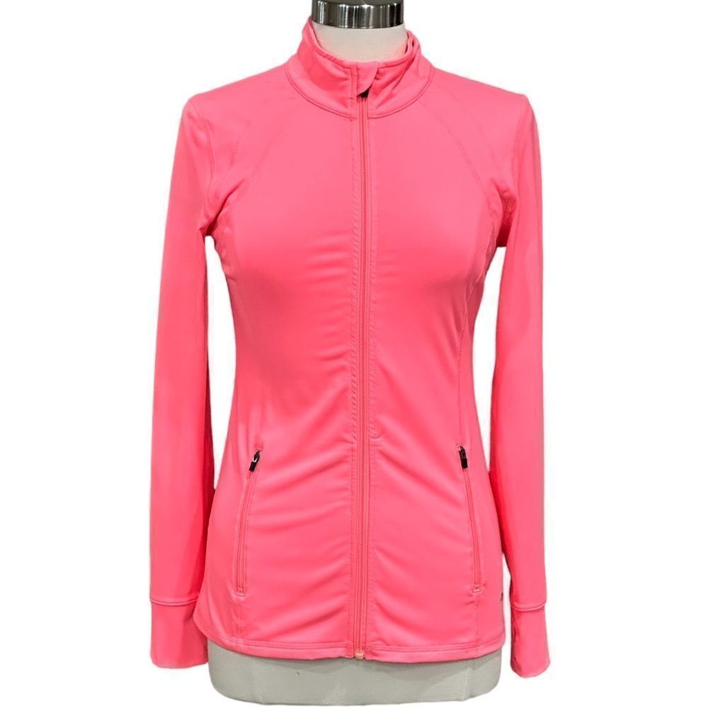 Ideology Women’s Active Solid Jacket in the Size Small in Neon Orange Color